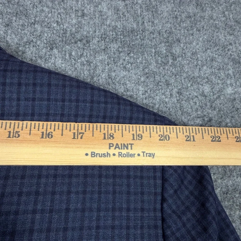 Jos A Bank Reserve Sport Coat Plaid Mens 46 Regular Navy Blue 100% Wool EUC